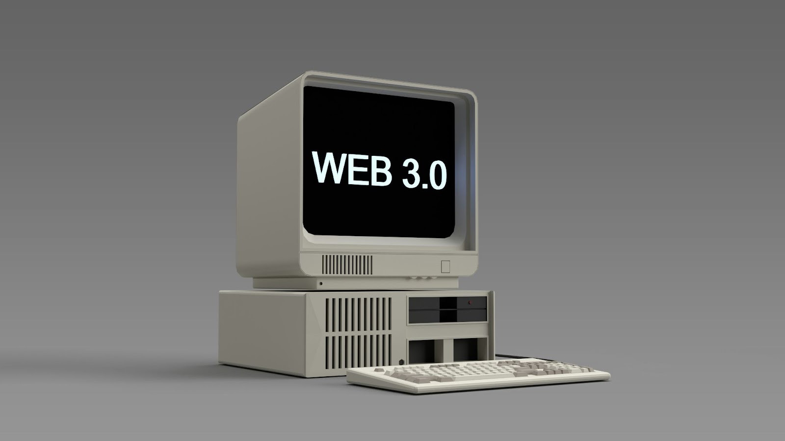 Retro computer with Web 3.0 text, representing Web3 startups and crypto trends